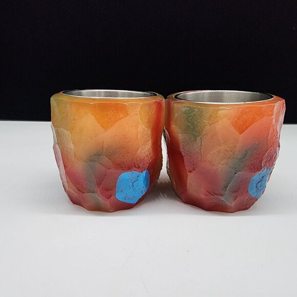 Mineral Crystal Resin Mugs Multi-Colored Mineral Crystal Coffee Mug Lot of 2 - Picture 4 of 8